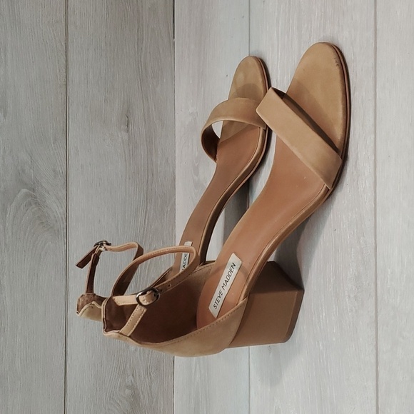 Steve Madden Women Irenee Leather Ankle Heels Sandals shoes sz 10 - Picture 1 of 11